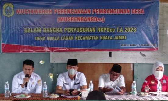 Kades Kuala Lagan Sambutan Dalam Agenda Musrenbangdes