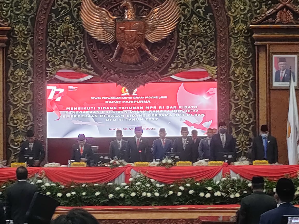 DPRD Provinsi Jambi Gelar Paripurna Mendengar Pidato Kenegaraan oleh Presiden Jokowi