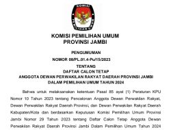 KPU Provinsi Jambi Resmi Merilis DCT 6 Dapil, Cek Caleg Disini!